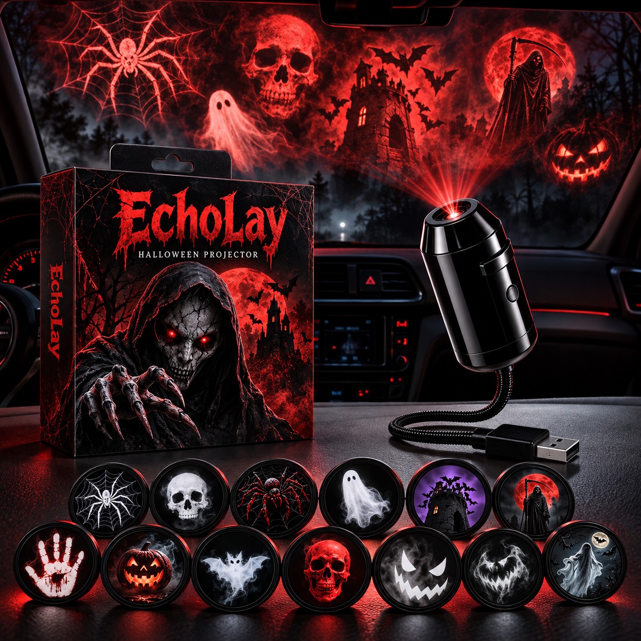 SpookyGlow Halloween Projector