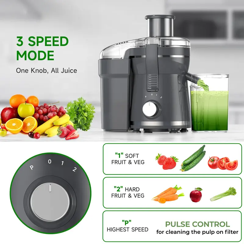 500W Centrifugal Juicer Machine – Powerful Juice Extractor with Wide Feed Chute, Easy Clean Design for Fruits & Vegetables