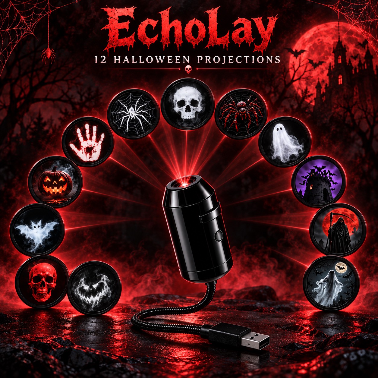 SpookyGlow Halloween Projector