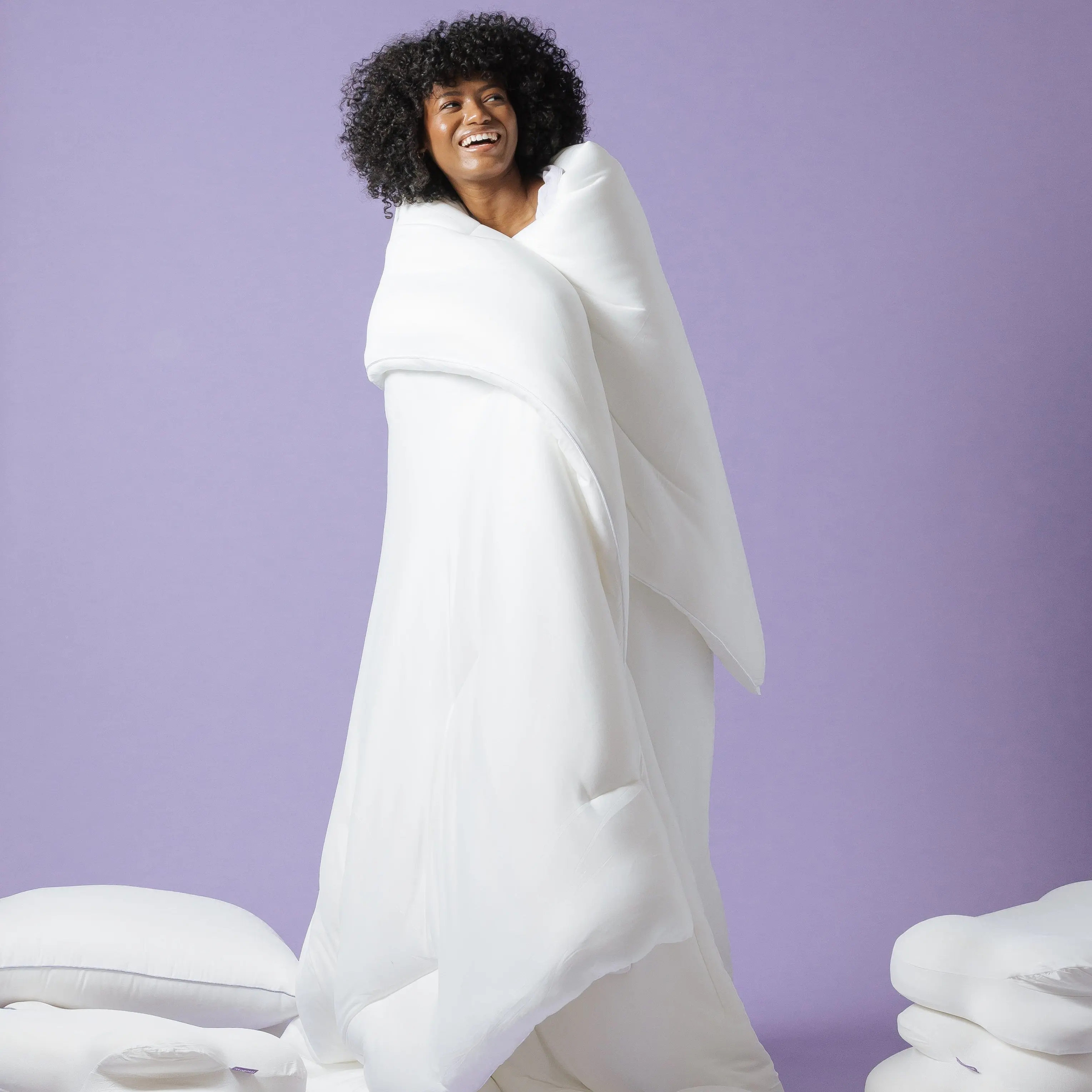 Ultra Soft Double-Stuffed Comforter, Fluffy Vegan Fill Down Alternative Blanket for All Seasons