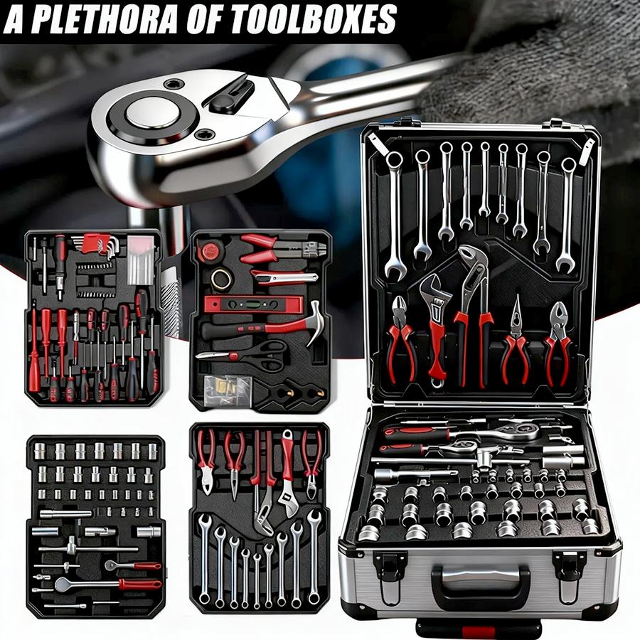 【DealsForYouDays】Bourvill 899PCS Tool Set,Aluminum Rolling Tool Chest with 4 Drawers,Complete Mechanic & Home Repair Kit,Father&rsquo;s Day Gift for Dad  Home Toolbox Kit Hand Tools #summerfinds
