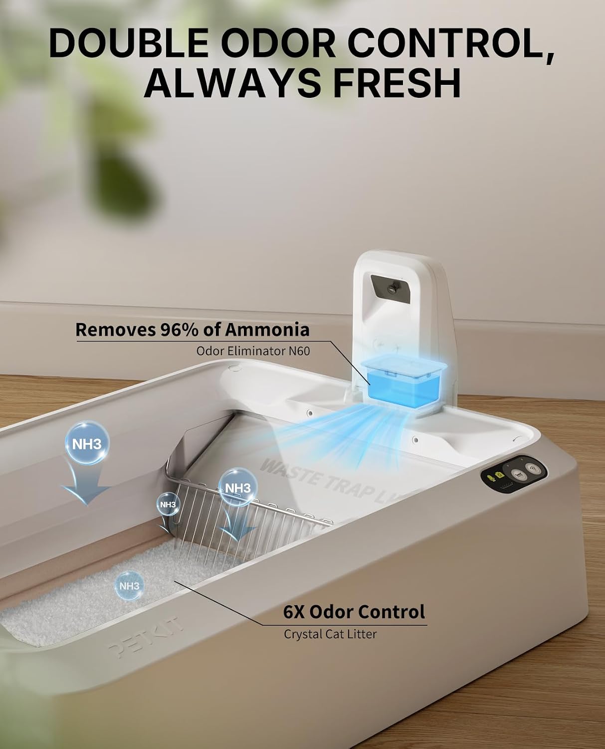 Self-Cleaning Automatic Cat Litter Box with Camera, Smart App Monitoring, Open Design & Multi-Cat Support