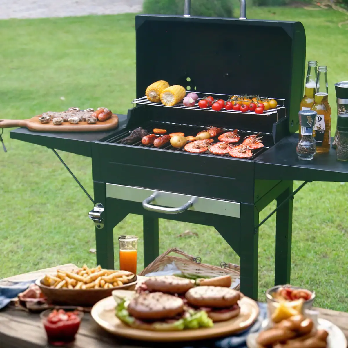 MASTER COOK Portable Charcoal Grill Freestanding 332 sq in (Black)