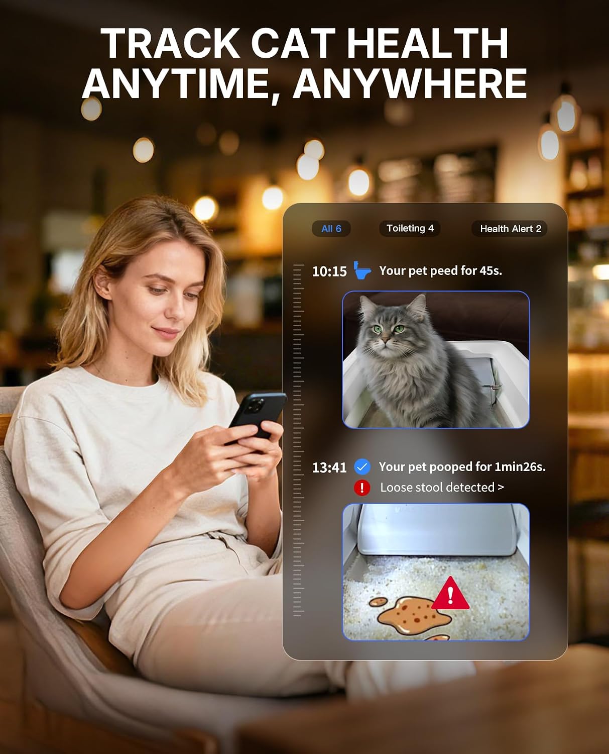 Self-Cleaning Automatic Cat Litter Box with Camera, Smart App Monitoring, Open Design & Multi-Cat Support