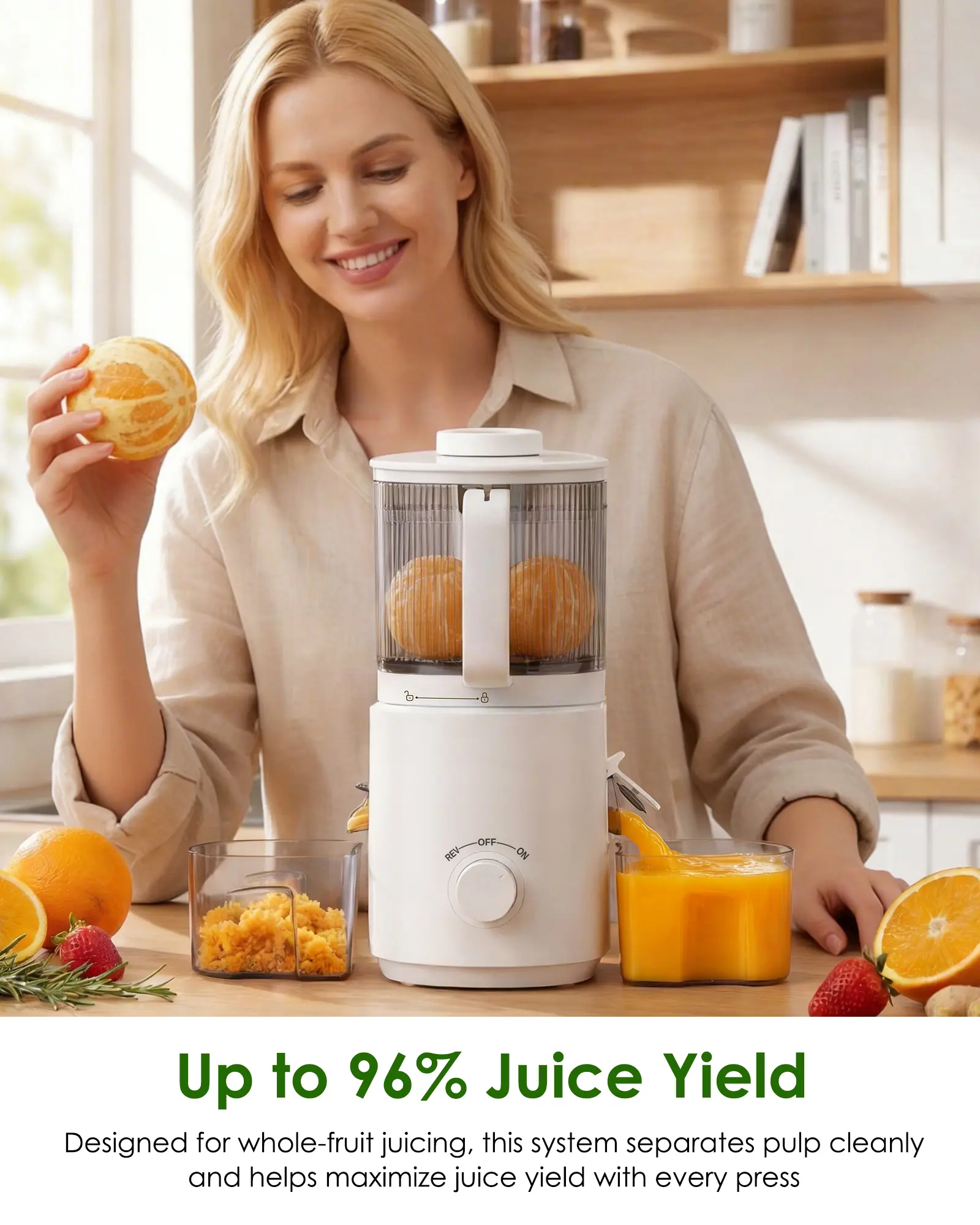 3-in-1 Cold Press Juicer Machine, 120oz Large Capacity Masticating Juicer with 7" Wide Feed Chute, Touch Screen Whole Fruit Juicer for Juice, Sorbet & Nut Milk
