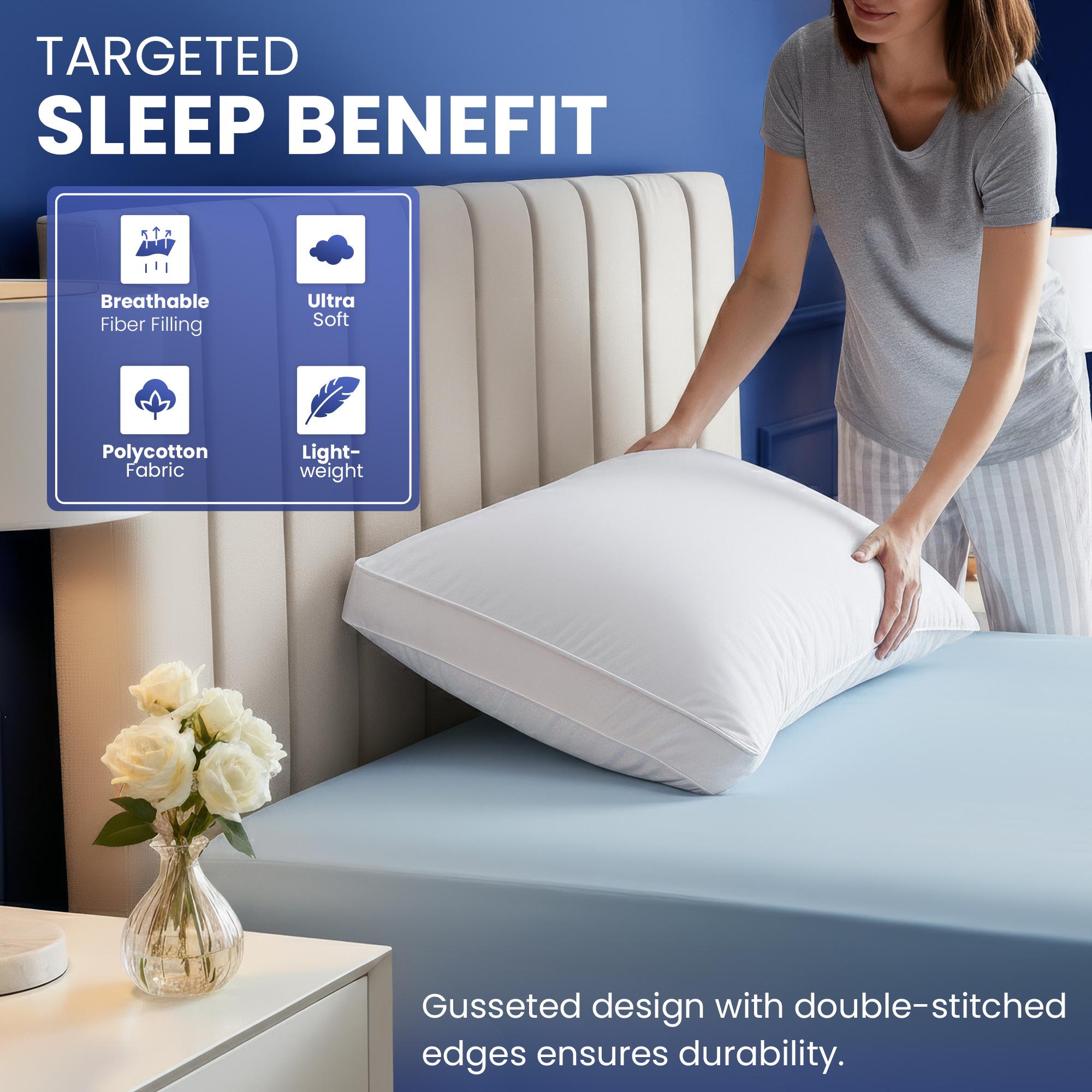 Utopia Bedding Gusseted Bed Pillows (4 Pack) - Hotel-Quality Cooling Home Decor Pillows for Side, Back Sleepers - King/Queen Size, White