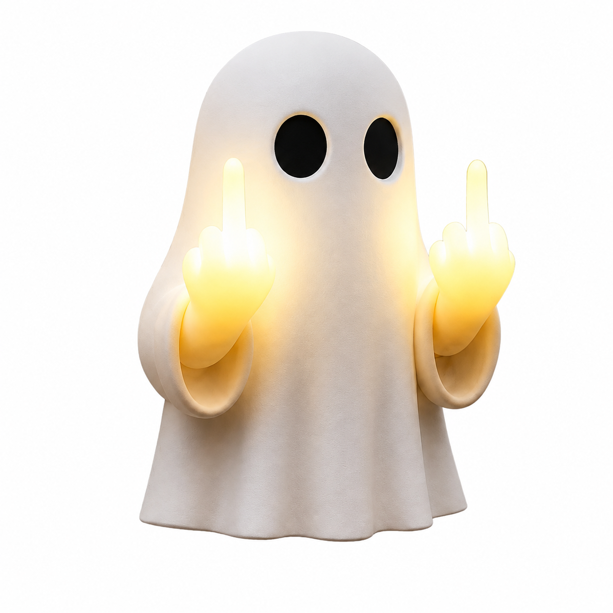 Halloween Ghost Middle Finger Glow Night Light, Funny LED Ghost Wall Lamp, Spooky Home Decor with Unique Design for Porch, Bedroom & Party Decoration