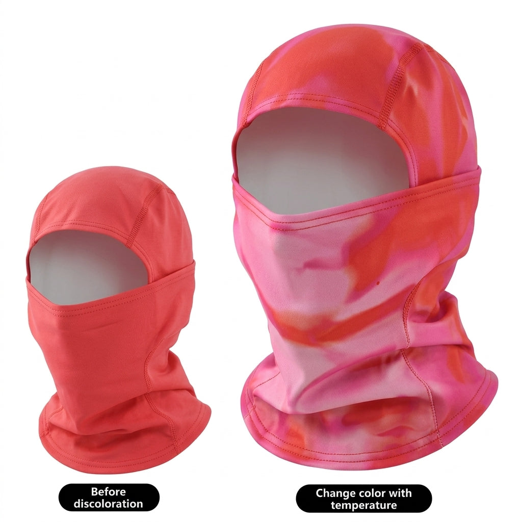 Heat-Sensitive Color-Changing Balaclava,Full Face Winter Mask with Stretchy Comfortable Fit, Ski & Snowboard Hood for Men & Women