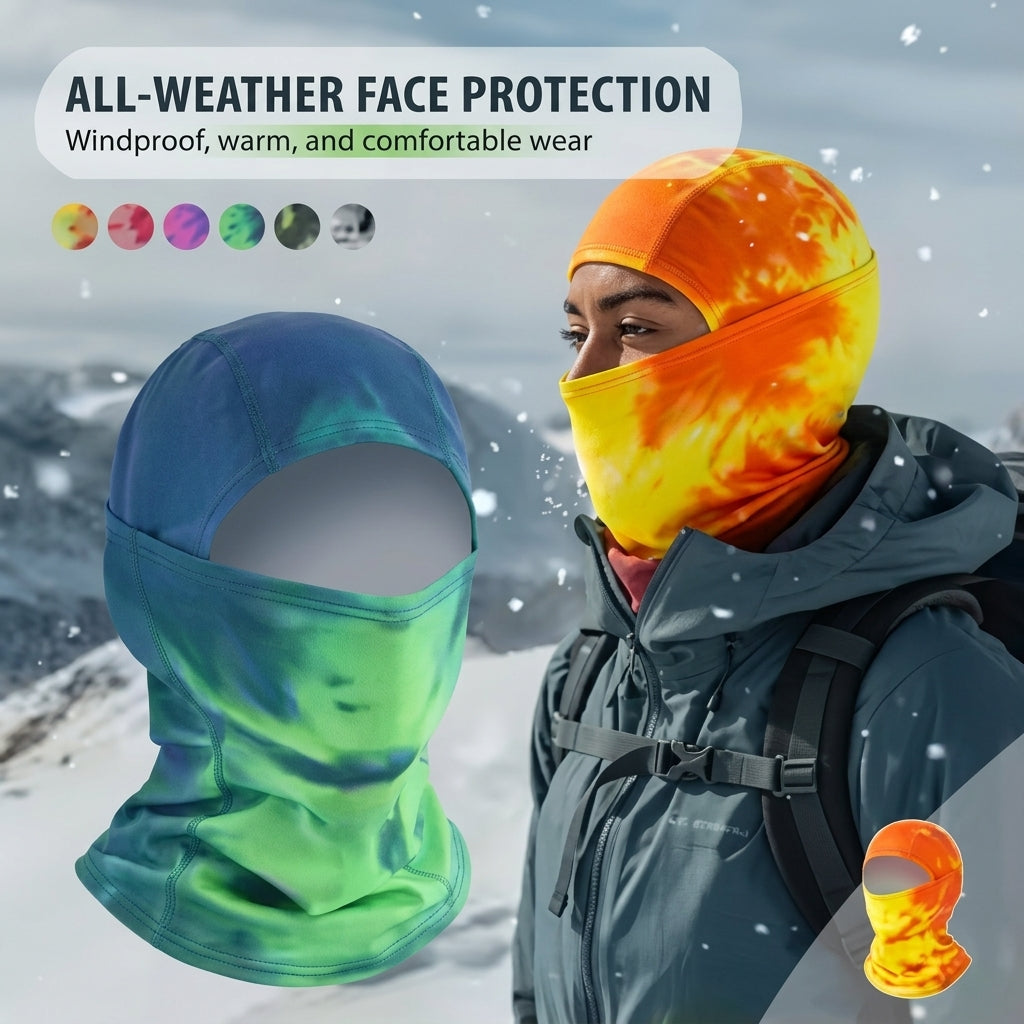 Heat-Sensitive Color-Changing Balaclava,Full Face Winter Mask with Stretchy Comfortable Fit, Ski & Snowboard Hood for Men & Women