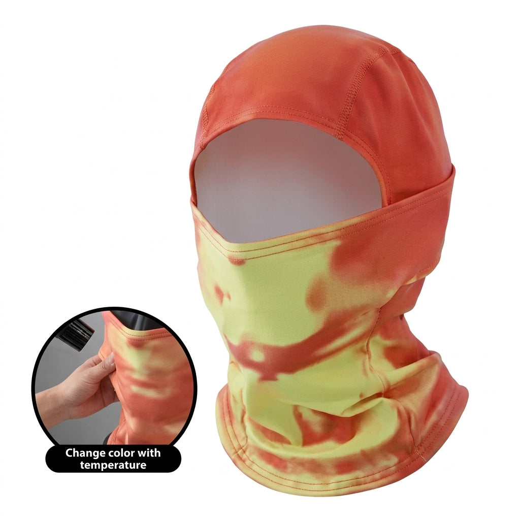Heat-Sensitive Color-Changing Balaclava,Full Face Winter Mask with Stretchy Comfortable Fit, Ski & Snowboard Hood for Men & Women