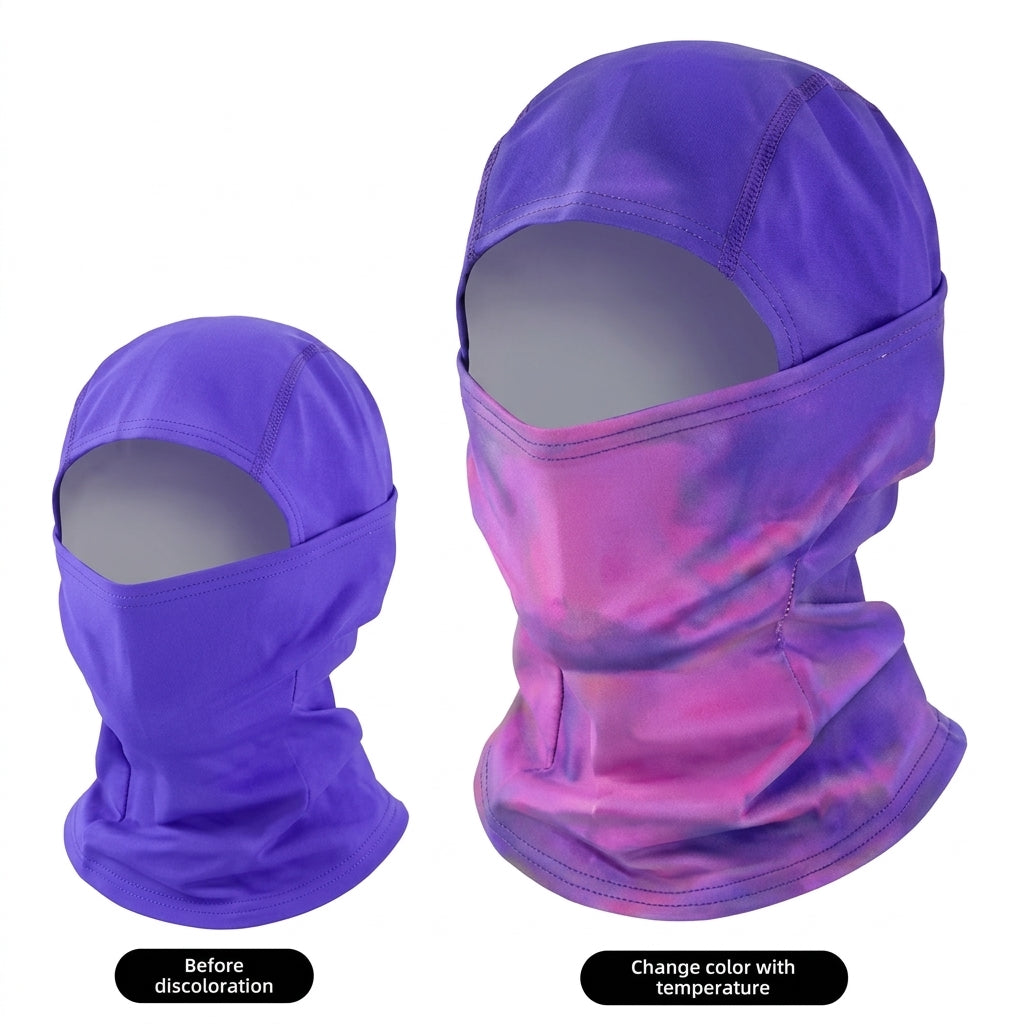 Heat-Sensitive Color-Changing Balaclava,Full Face Winter Mask with Stretchy Comfortable Fit, Ski & Snowboard Hood for Men & Women