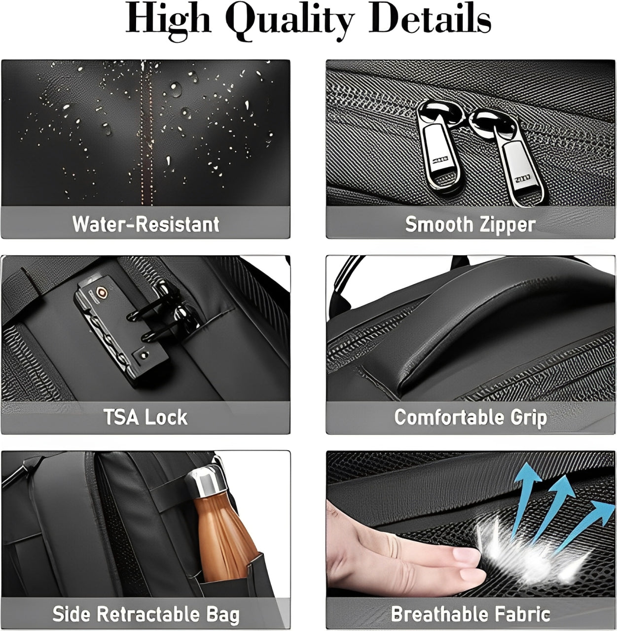 Vacuum Compression Backpack, Travel Carry-On Backpack with Built-In Compression System, Large Capacity