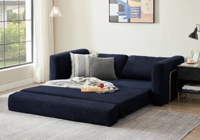 Sleeper Sofa Bed, Convertible Sofa Couch with Soft Supportive Cushion, Water-Resistant & Stain-Resistant Cover for Living Room and Guest Room