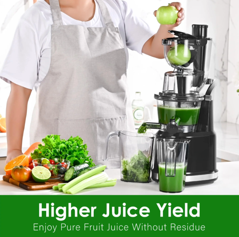 Premium Cold Press Juicer for Home – High Extraction Slow Juicer with Quiet Motor and Easy Clean Design