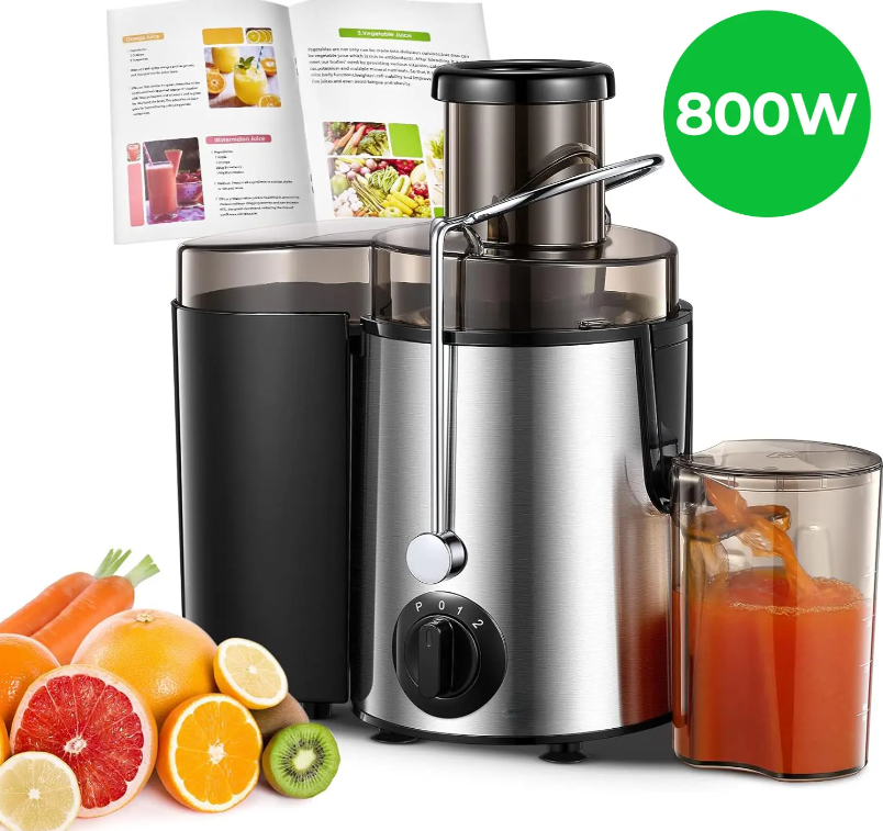 High Speed Centrifugal Juicer Machine – 3-Speed Juice Extractor with 3" Wide Feed Chute for Whole Fruits & Vegetables
