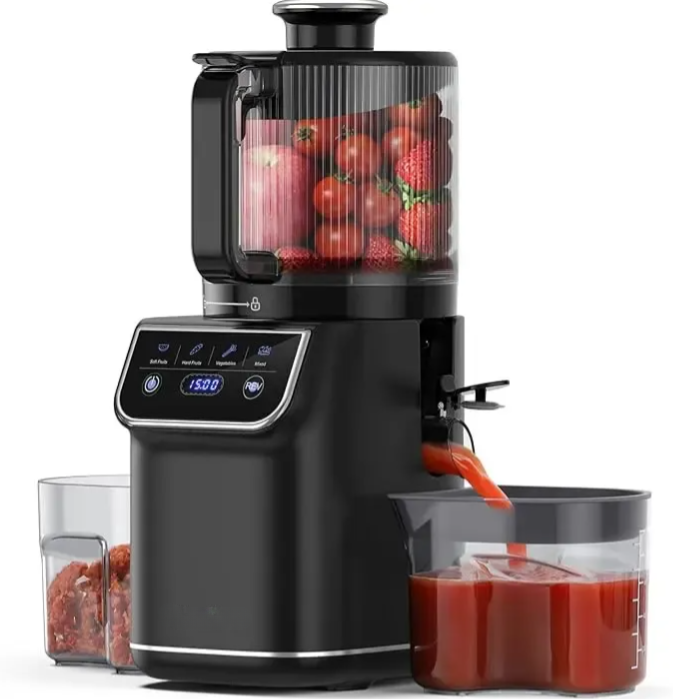 Cold Press Juicer, 100oz Large Capacity Juicer Machine with Touchscreen, 6.5" Wide Chute for Whole Fruits, Quiet Masticating Design