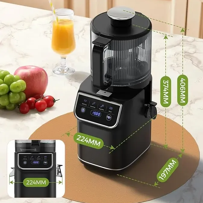 Cold Press Juicer, 100oz Large Capacity Juicer Machine with Touchscreen, 6.5" Wide Chute for Whole Fruits, Quiet Masticating Design