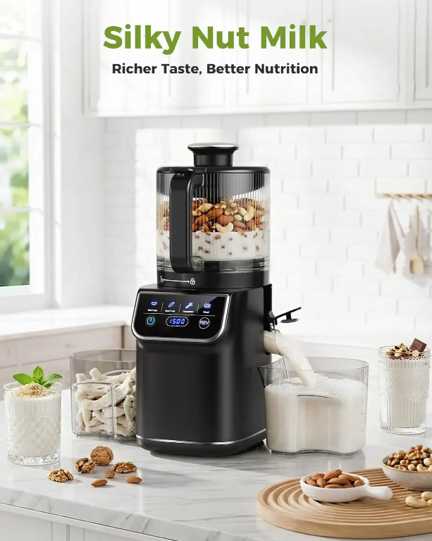 Cold Press Juicer, 100oz Large Capacity Juicer Machine with Touchscreen, 6.5" Wide Chute for Whole Fruits, Quiet Masticating Design