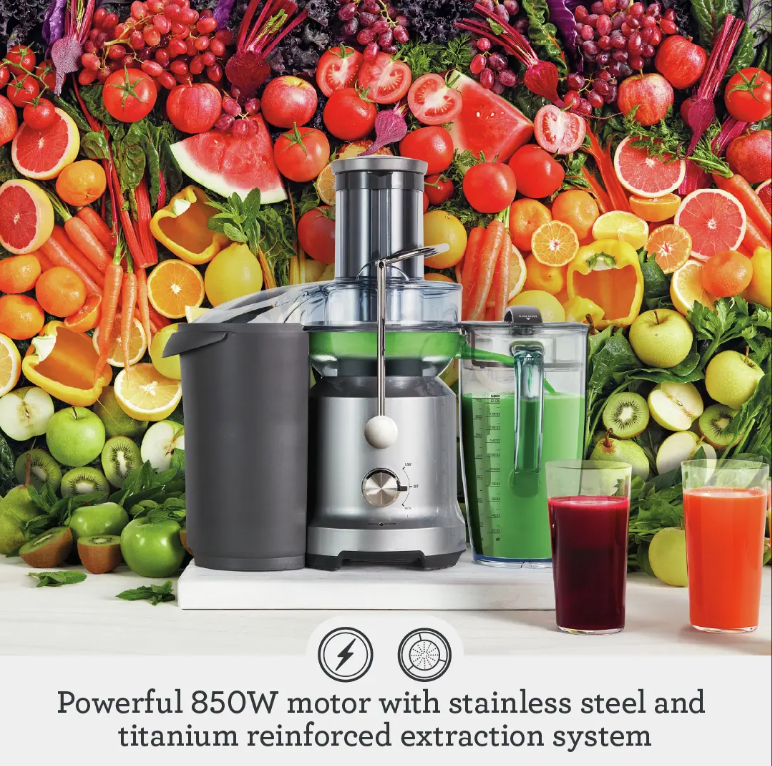 850W Centrifugal Juicer Machine, High Speed Fruit & Vegetable Extractor with Cold Spin Technology, Extra Wide Feed Chute & Large Juice Jug