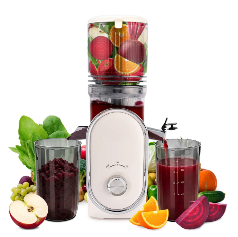 Cold Press Juicer for Home, High Yield Slow Juicer Machine with 5.3 Inch Large Feed Chute, Easy Clean Filters & Whole Fruit Extraction
