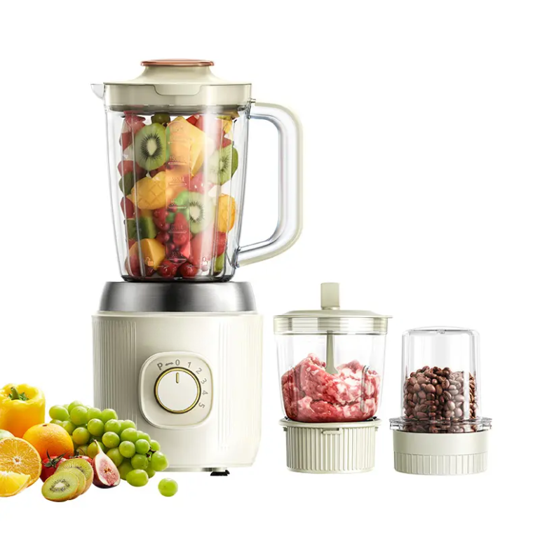 3-in-1 Blender & Food Processor, 600W 25000RPM Juicer, Meat Grinder & Food Chopper with 1800ml, 500ml & 300ml Cups