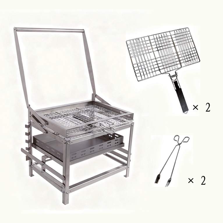 Rotating Charcoal Grill, Adjustable BBQ Grill with Automatic Flip & Precise Heat Control — Easy Outdoor Grilling for Backyard, Camping & Parties