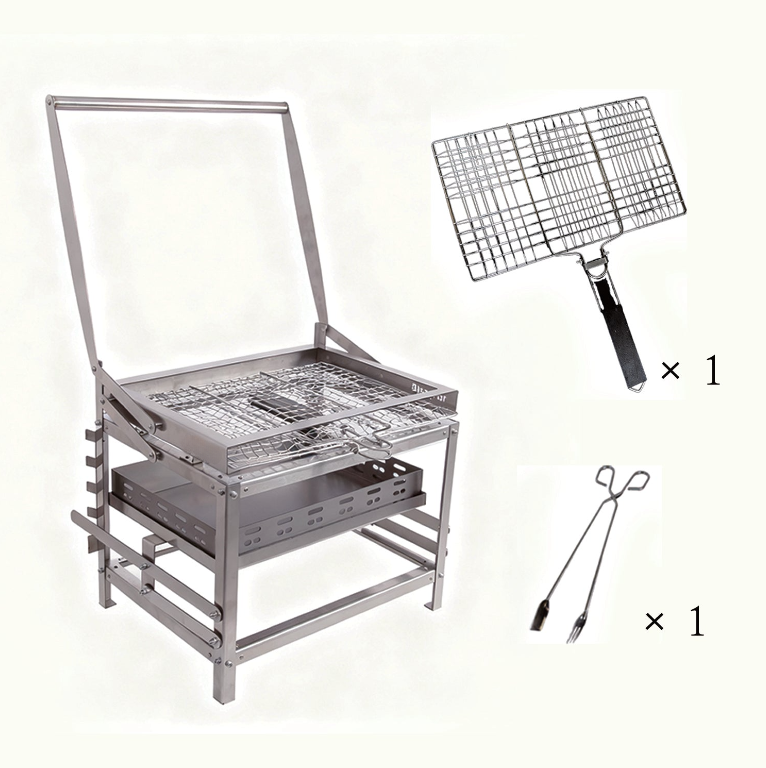 Rotating Charcoal Grill, Adjustable BBQ Grill with Automatic Flip & Precise Heat Control — Easy Outdoor Grilling for Backyard, Camping & Parties