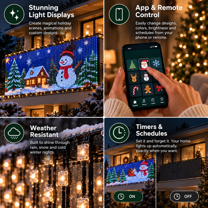 Smart Animated Christmas Balcony Lights