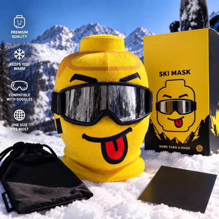 3D Ski Balaclava, Full Face Winter Mask with Stretchy Comfortable Fit, Ski & Snowboard Hood for Men & Women