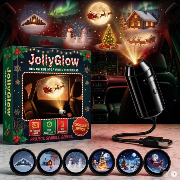 Christmas USB Projector Light, Spooky Window Projection Lamp with Creepy Ghost Effects, Portable Horror Decor for Car, Room & Halloween Parties