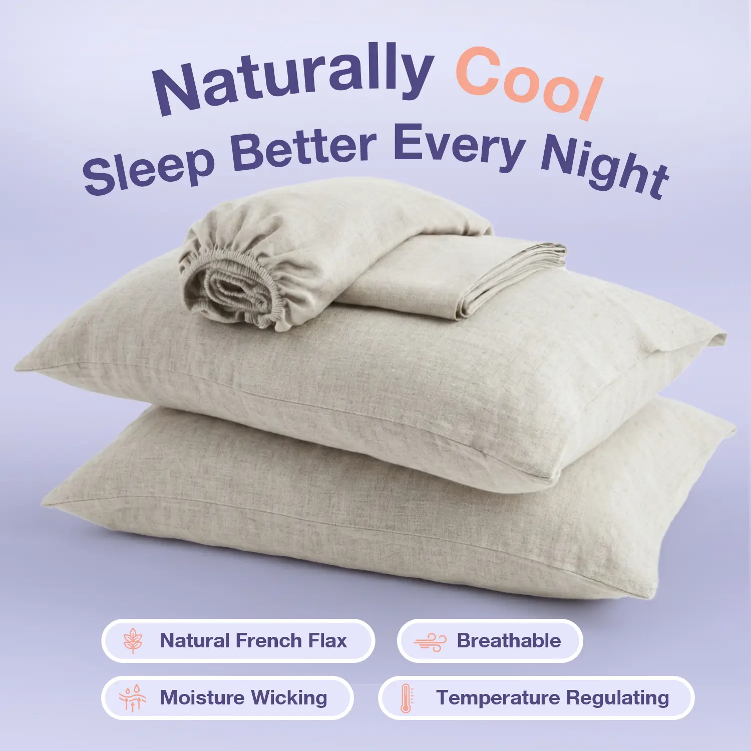 Simple&Opulence 100% Linen Sheets Set - Natural & Breathable