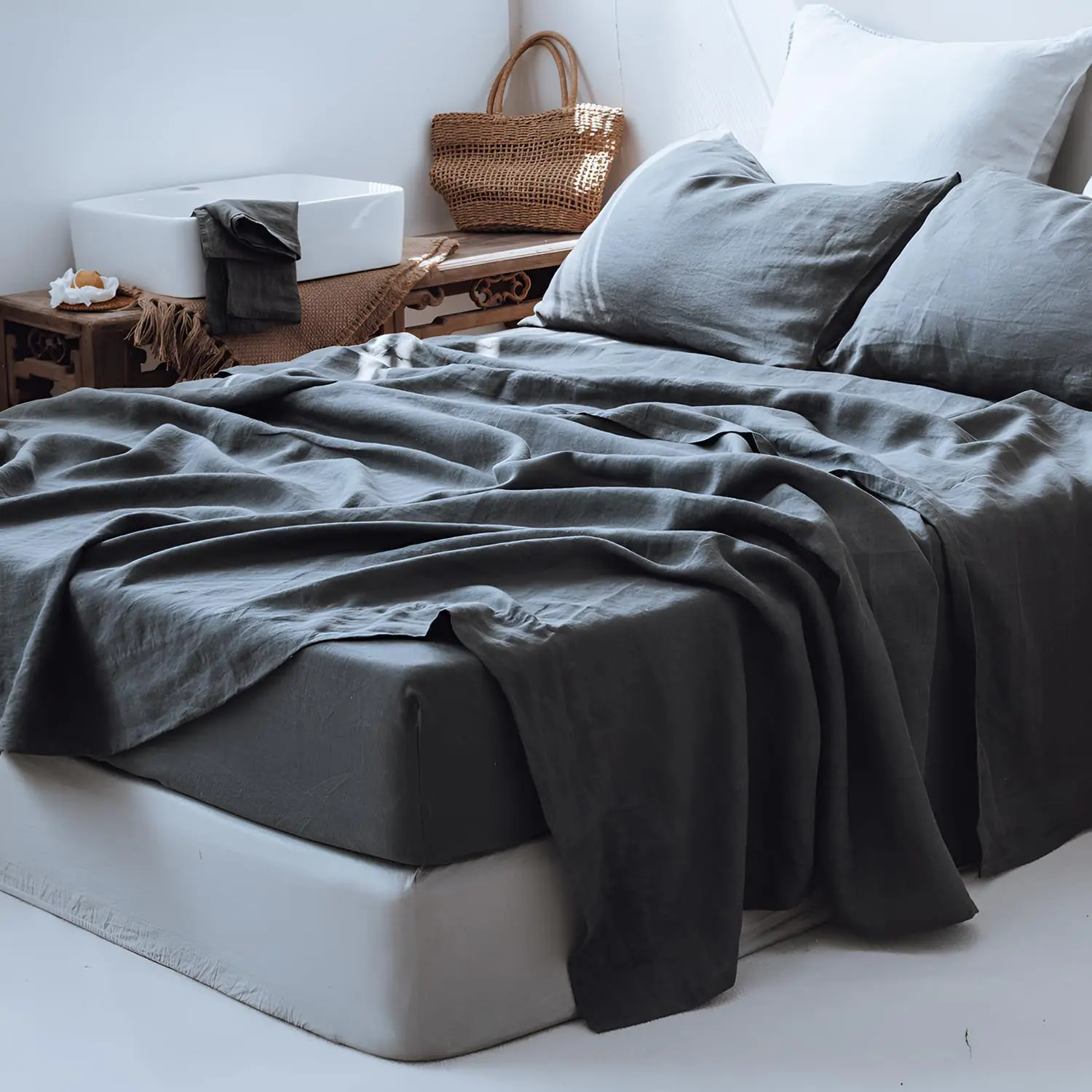 Simple&Opulence 100% Linen Sheets Set - Natural & Breathable