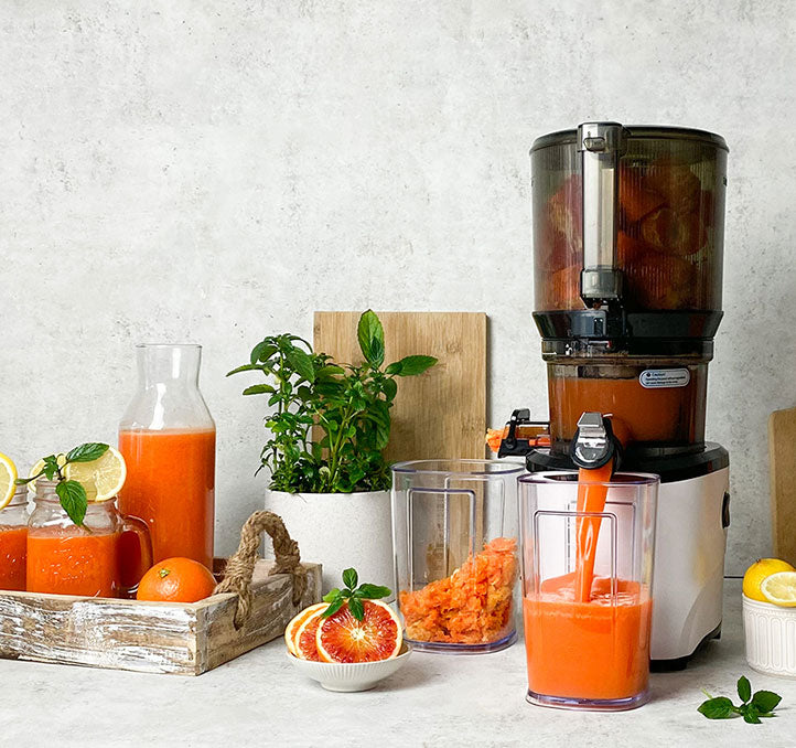 Hands-Free Cold Press Juicer, 3000ml Large Capacity Slow Masticating Juicer with Auto Cutting System, Whole Fruit Juice Machine for Home