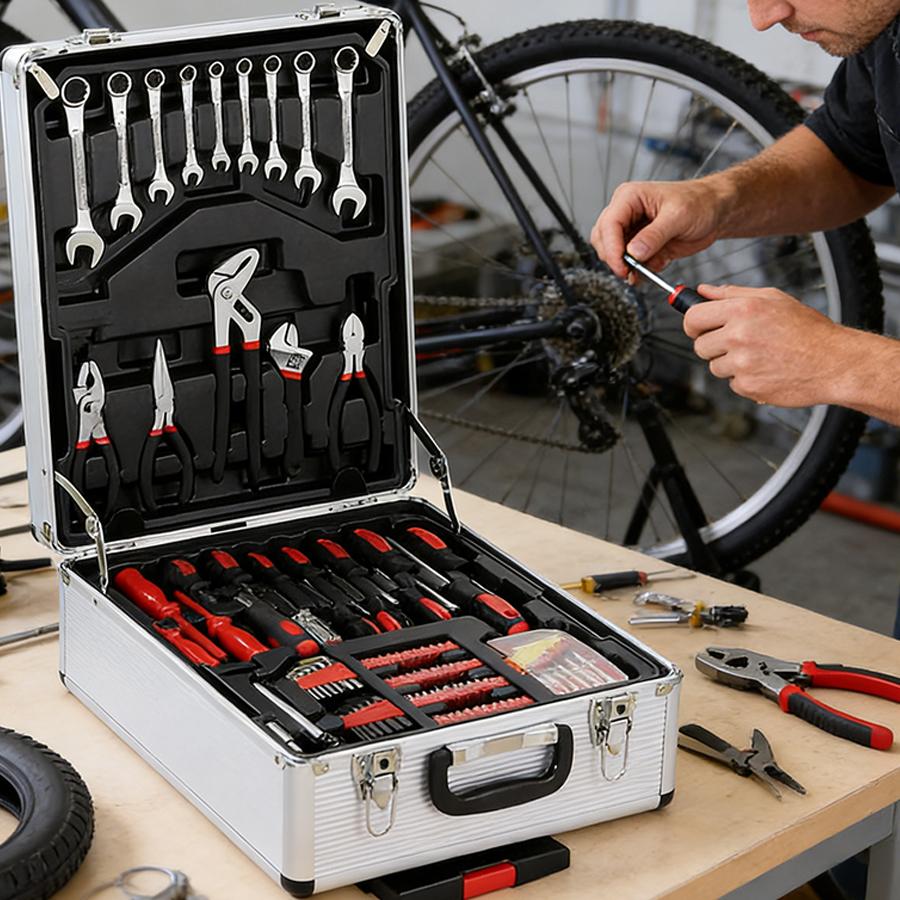 【DealsForYouDays】Bourvill 899PCS Tool Set,Aluminum Rolling Tool Chest with 4 Drawers,Complete Mechanic & Home Repair Kit,Father&rsquo;s Day Gift for Dad  Home Toolbox Kit Hand Tools #summerfinds