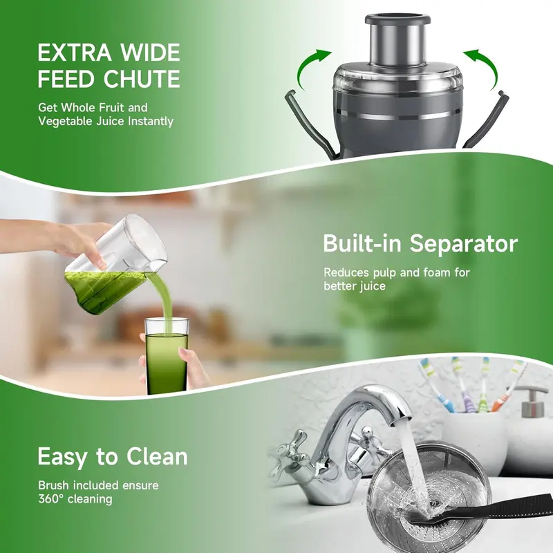 500W Centrifugal Juicer Machine – Powerful Juice Extractor with Wide Feed Chute, Easy Clean Design for Fruits & Vegetables