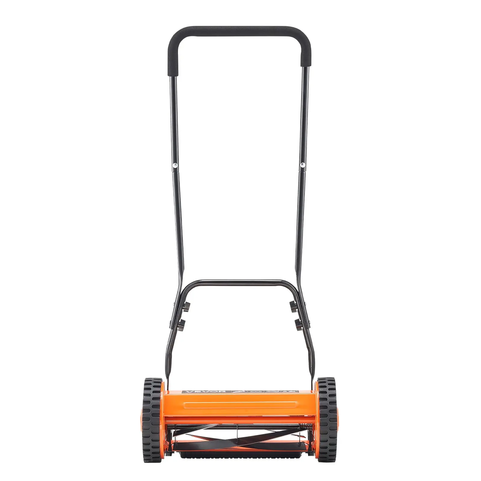 18-Inch Manual Grass Cutter, 5 Steel Lawn Mower Blades, Cushioned U-Handle, Adjustable Height & Grass Catcher Bag - Eco-Friendly Quiet Push Tool for Small Yards, No Gas/Battery Needed