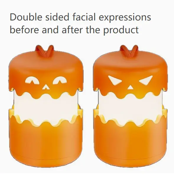 3-Pack Halloween Pumpkin Lantern, Collapsible Lantern Pumpkins with Lanyard, Halloween Party Favors for Kids, Light up Pumpkin Outdoor for Halloween Party Decoration,Rechargeable