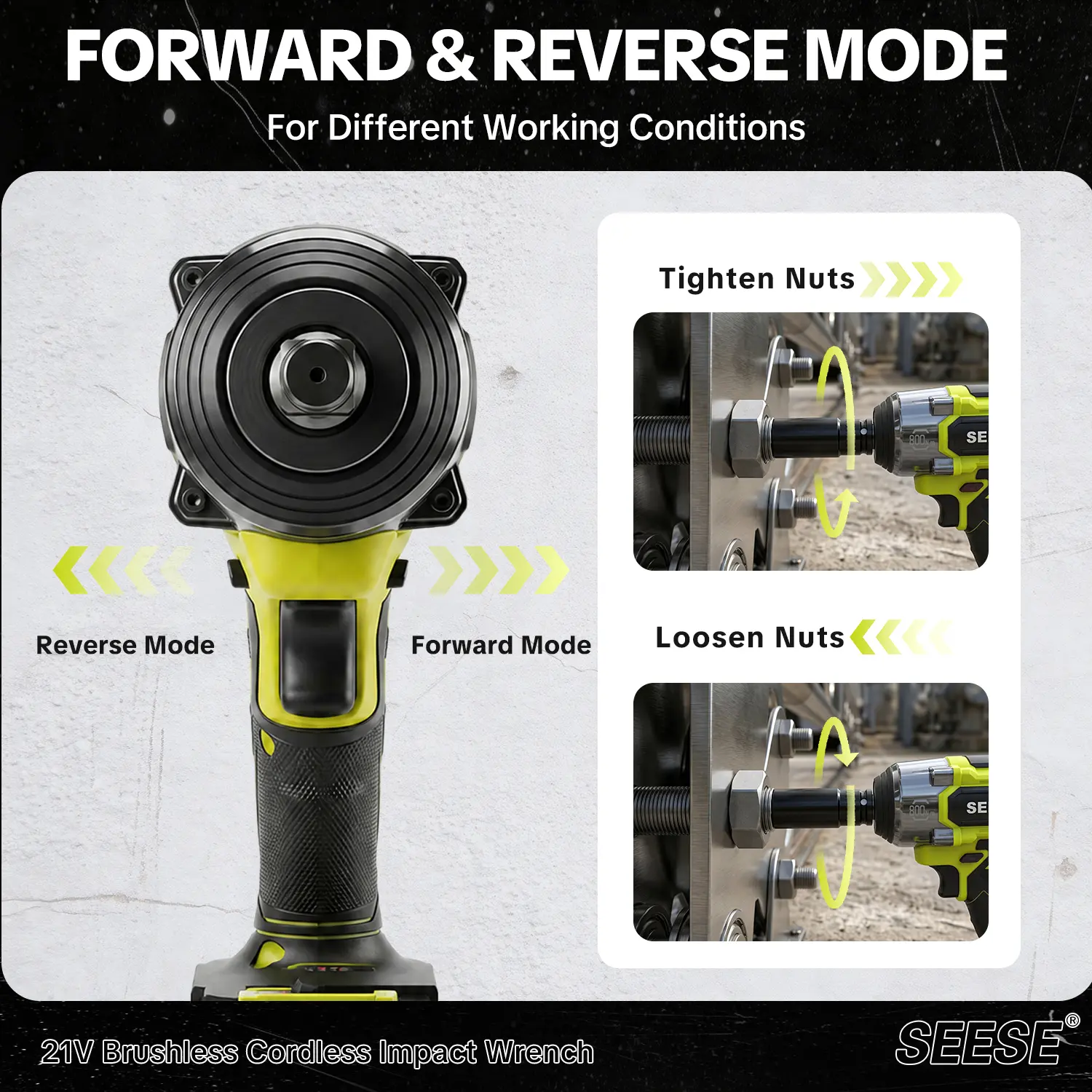 Cordless Impact Wrench 590 FT-LBS, 3-in-1 Electric Wrench with Batteries, High Torque Brushless Power Tool for Automotive Repair, Construction & DIY Projects