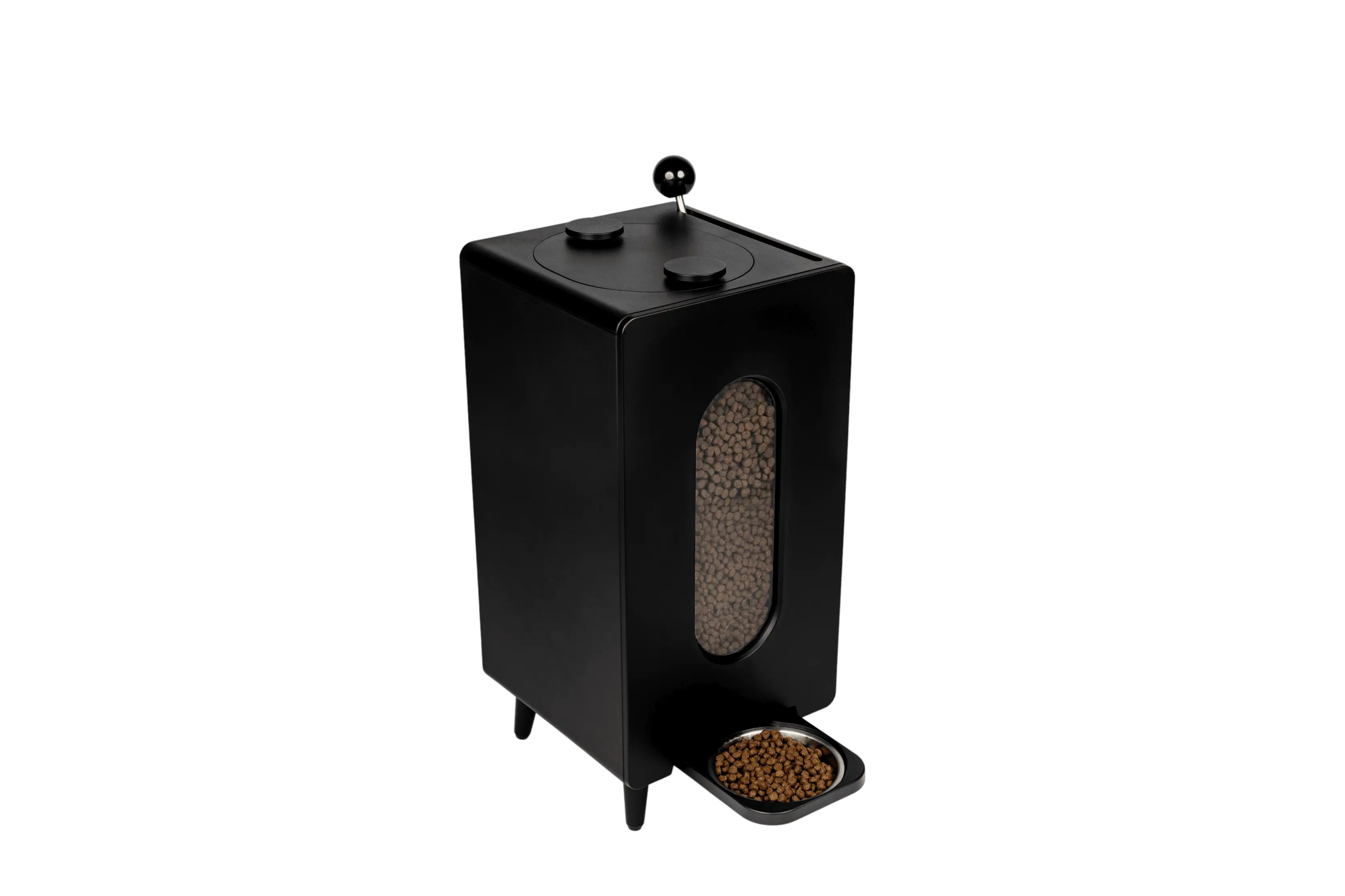 Aesthetic Dog Food Dispenser, Modern Automatic Kibble Feeder with Hidden Storage, Stylish Pet Station for Clean Home Spaces