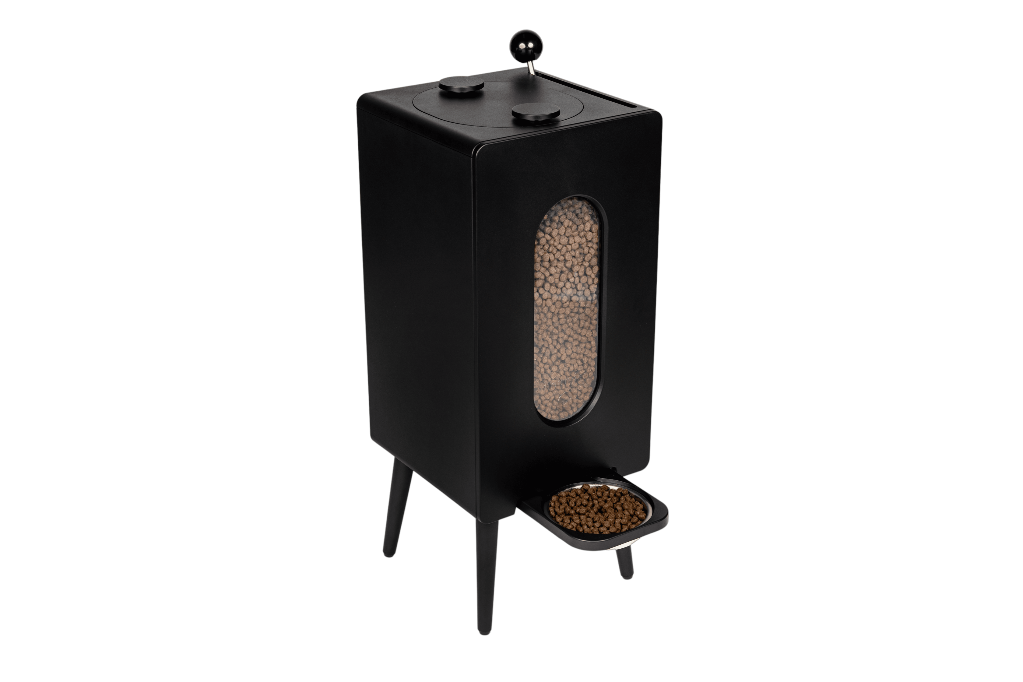 Aesthetic Dog Food Dispenser, Modern Automatic Kibble Feeder with Hidden Storage, Stylish Pet Station for Clean Home Spaces