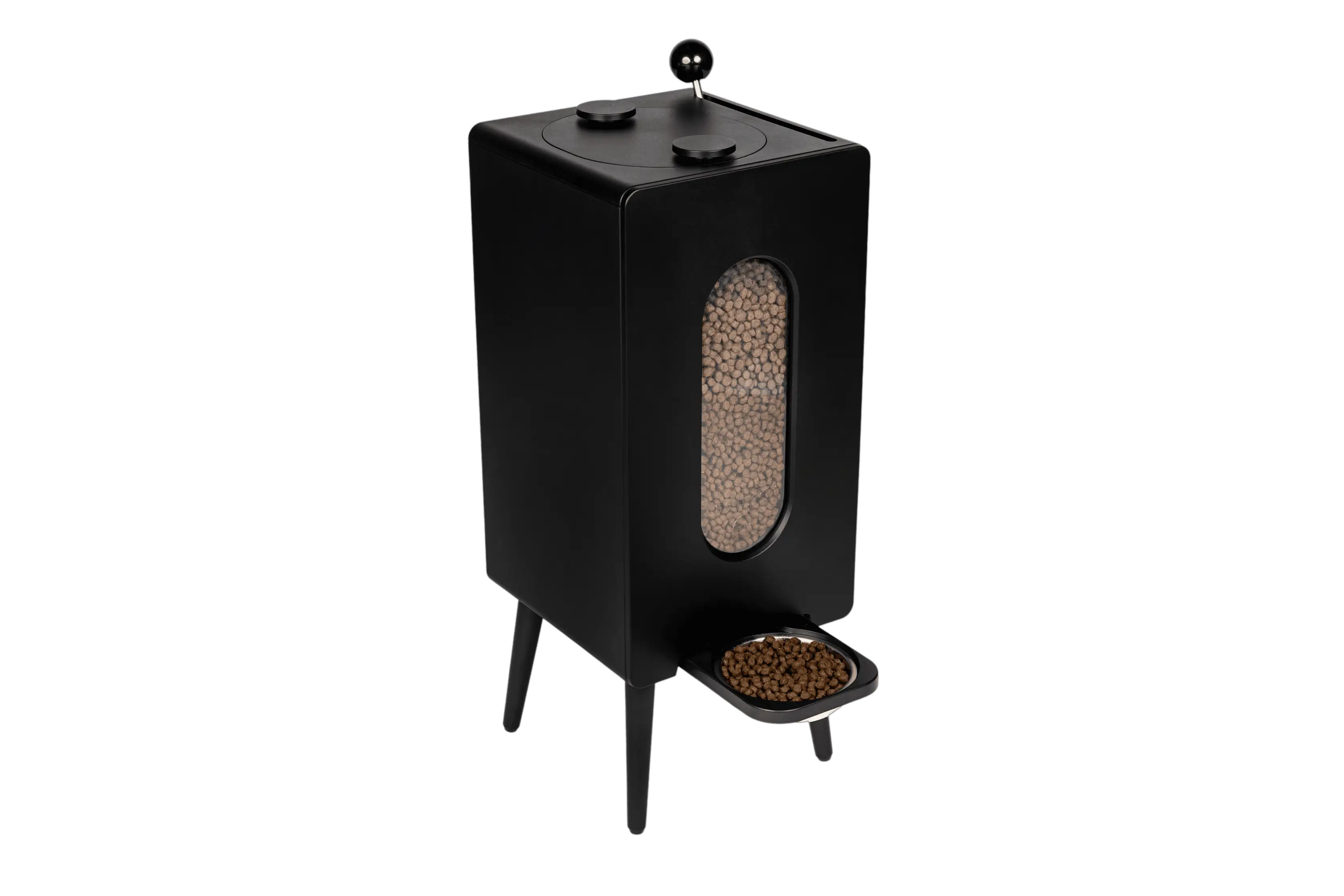 Aesthetic Dog Food Dispenser, Modern Automatic Kibble Feeder with Hidden Storage, Stylish Pet Station for Clean Home Spaces