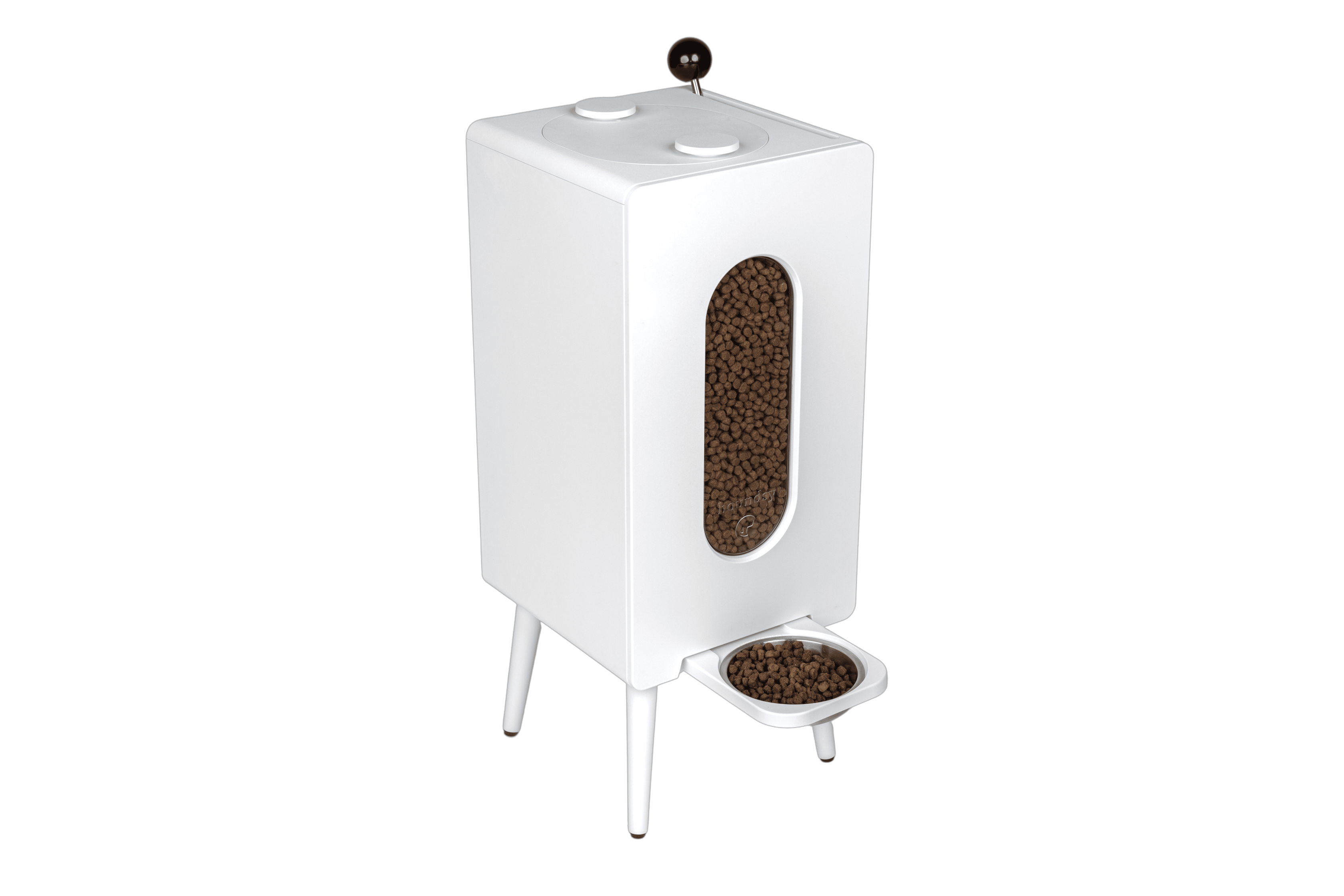 Aesthetic Dog Food Dispenser, Modern Automatic Kibble Feeder with Hidden Storage, Stylish Pet Station for Clean Home Spaces