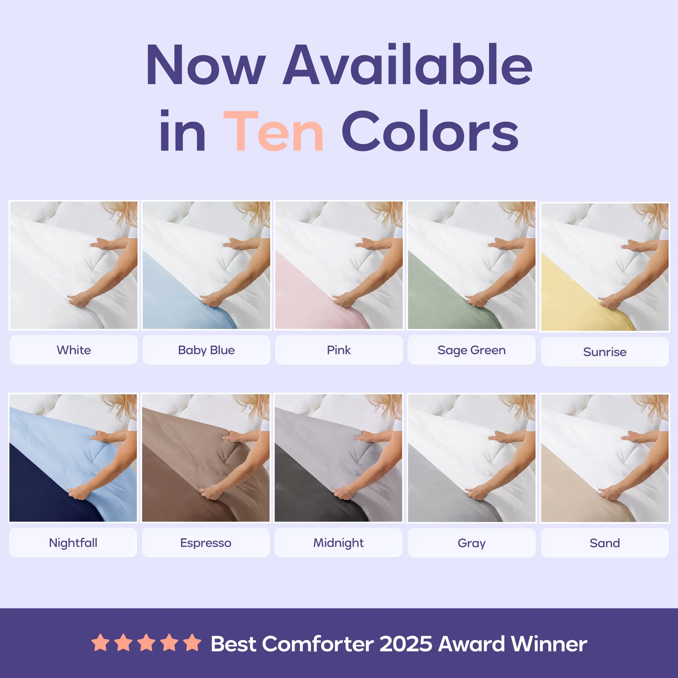 Ultra Soft Double-Stuffed Comforter, Fluffy Vegan Fill Down Alternative Blanket for All Seasons