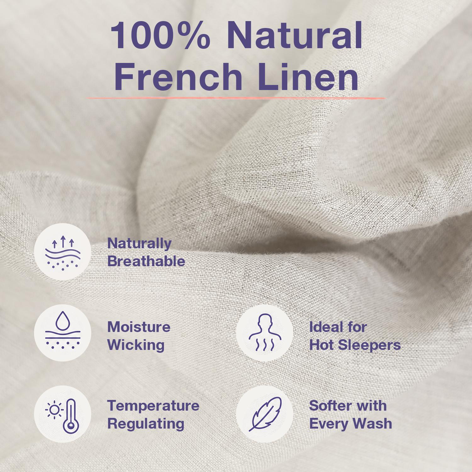 Simple&Opulence 100% Linen Sheet Set, Natural French Linen Bed Sheets, Breathable Soft Durable Bedding Set for All Season, mothersdaygift Easy Care Moisture Absorption, summerwins,back to school,back to school shopping,home decor, tiktokshopsummersale
