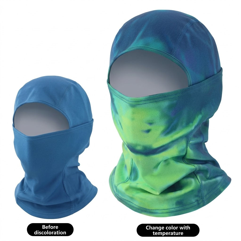 Heat-Sensitive Color-Changing Balaclava,Full Face Winter Mask with Stretchy Comfortable Fit, Ski & Snowboard Hood for Men & Women