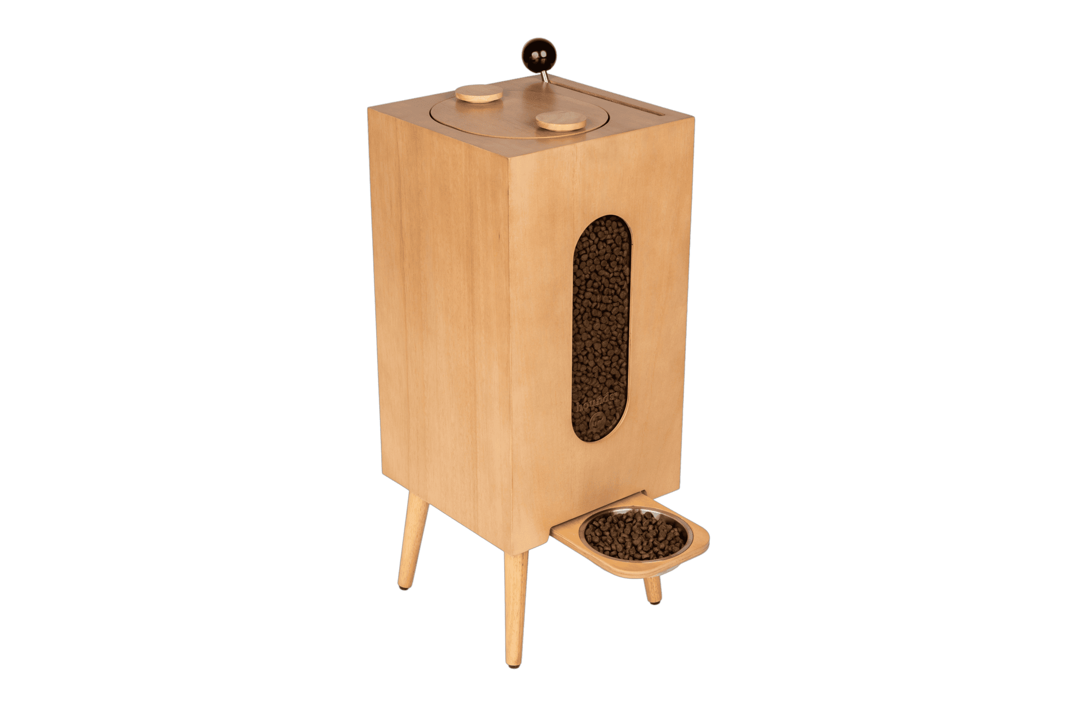 Aesthetic Dog Food Dispenser, Modern Automatic Kibble Feeder with Hidden Storage, Stylish Pet Station for Clean Home Spaces