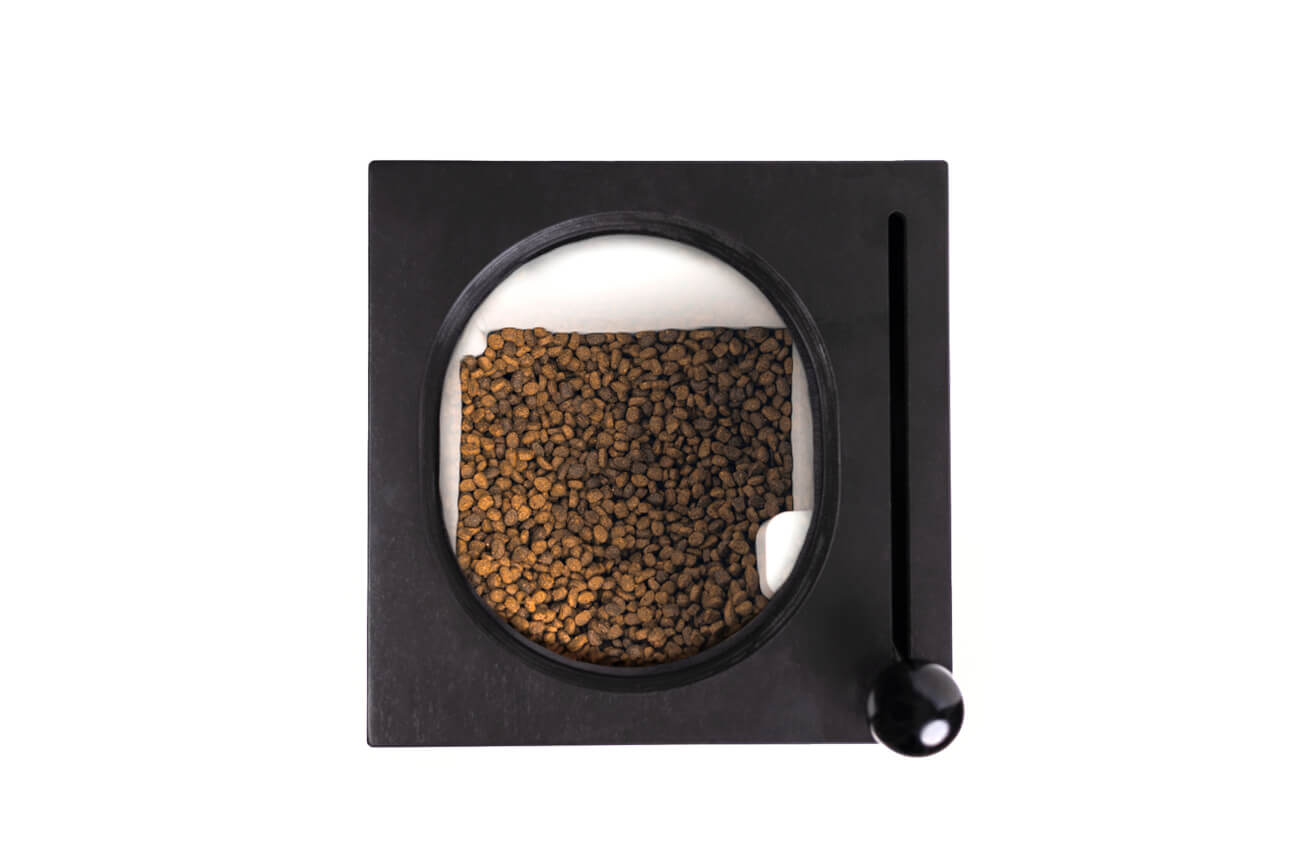 Aesthetic Dog Food Dispenser, Modern Automatic Kibble Feeder with Hidden Storage, Stylish Pet Station for Clean Home Spaces