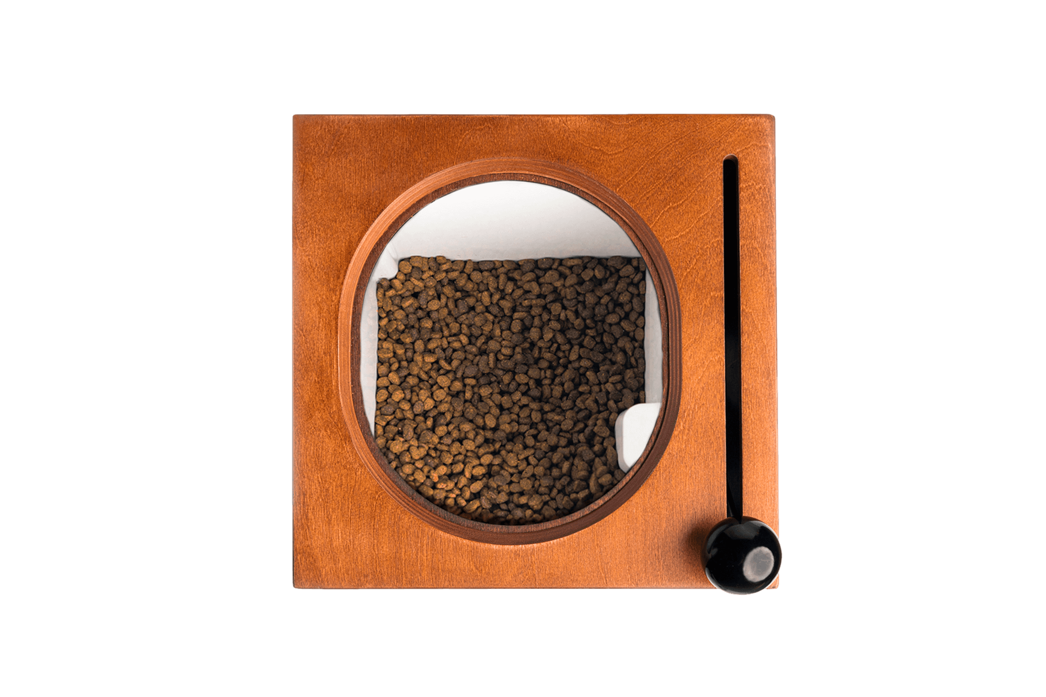Aesthetic Dog Food Dispenser, Modern Automatic Kibble Feeder with Hidden Storage, Stylish Pet Station for Clean Home Spaces