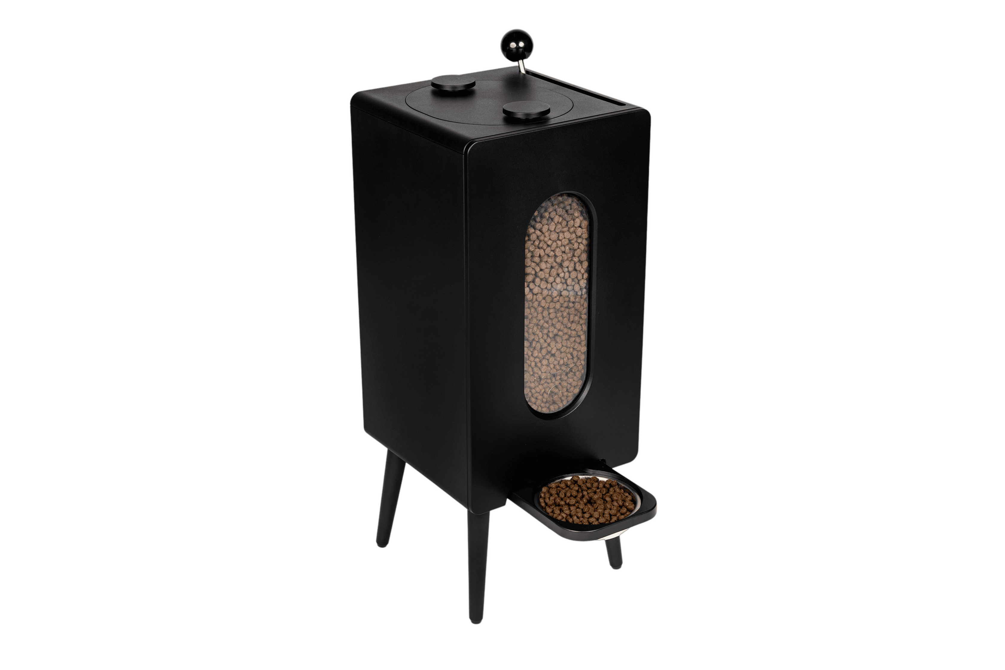 Aesthetic Dog Food Dispenser, Modern Automatic Kibble Feeder with Hidden Storage, Stylish Pet Station for Clean Home Spaces