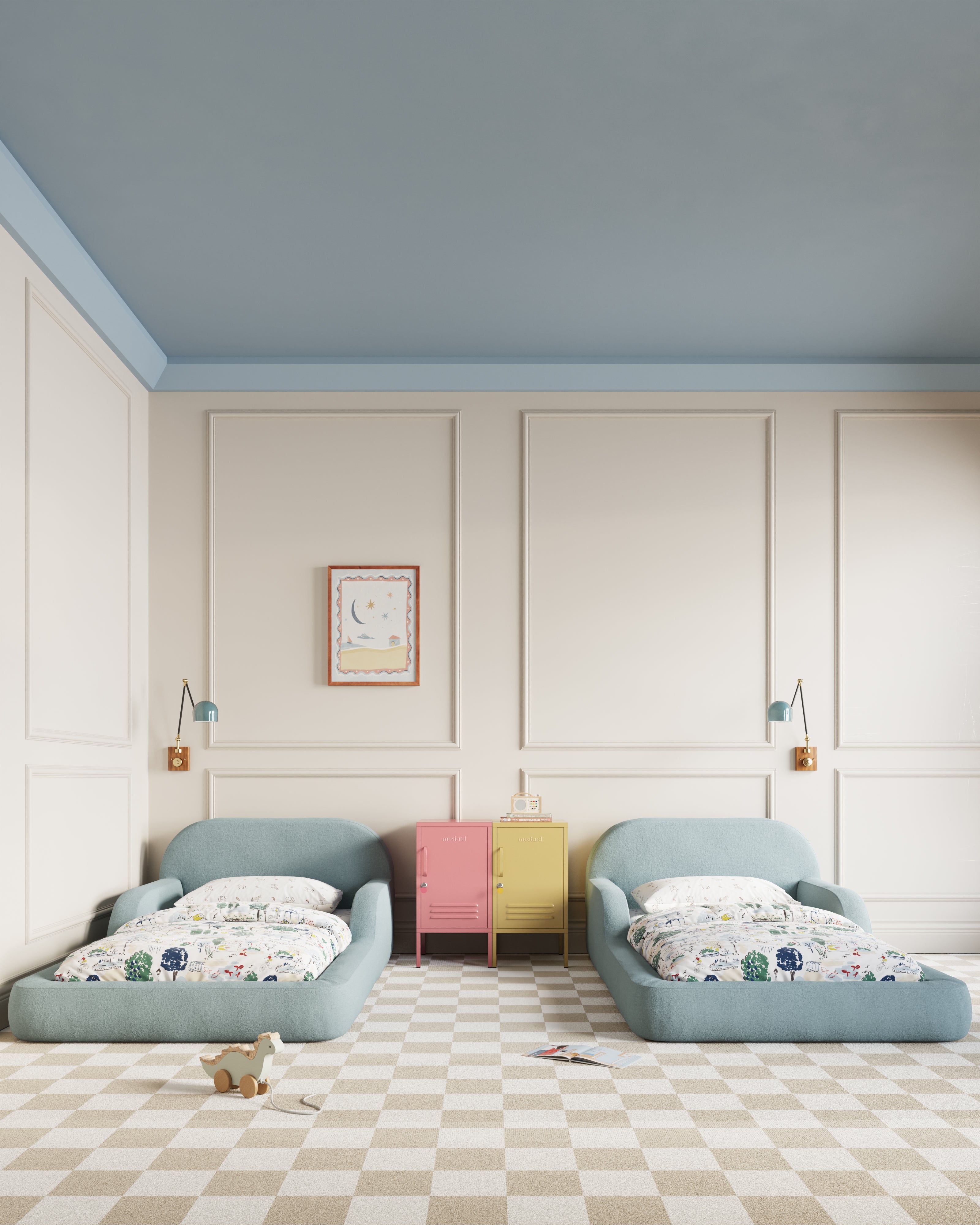 This low‑profile Montessori‑style kids foam bed has soft rounded bump‑safe edges and a removable washable cover for quick, tool‑free setup.